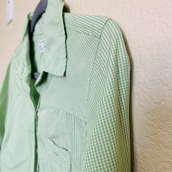 Banana Republic green shirt  Pin checks pattern long sleeve  button shirt size S - Picture 10 of 14